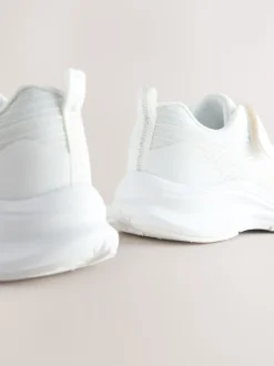 White Elastic Lace-Up Trainers