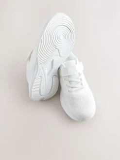 White Elastic Lace-Up Trainers