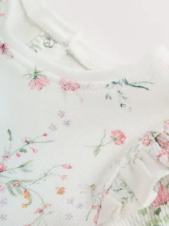 White Fairy Long Sleeve Frill Top And Leggings Baby 2 Piece Set (0mths-2yrs)