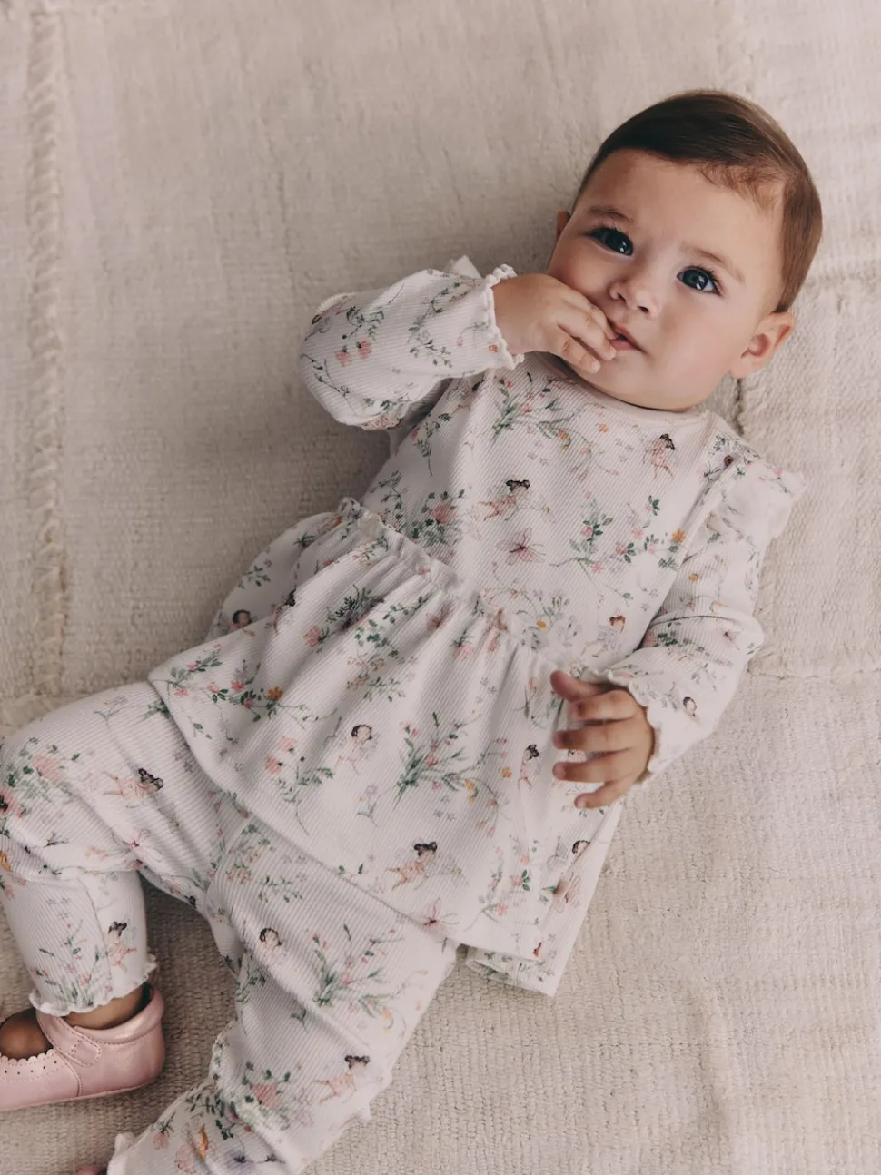 White Fairy Long Sleeve Frill Top And Leggings Baby 2 Piece Set (0mths-2yrs)