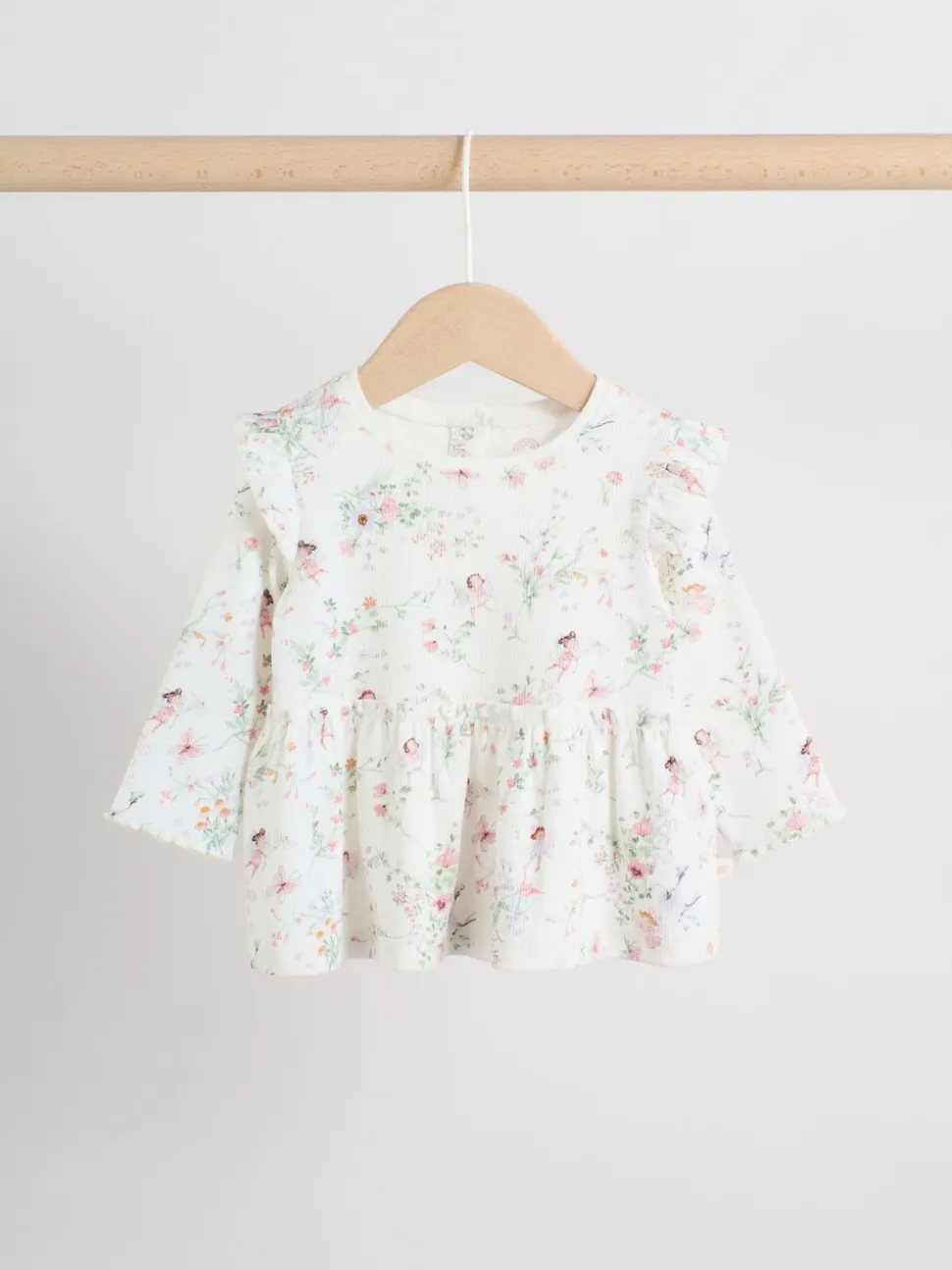 White Fairy Long Sleeve Frill Top And Leggings Baby 2 Piece Set (0mths-2yrs)