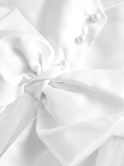 White Flower Girl Bow Dress (3mths-16yrs)
