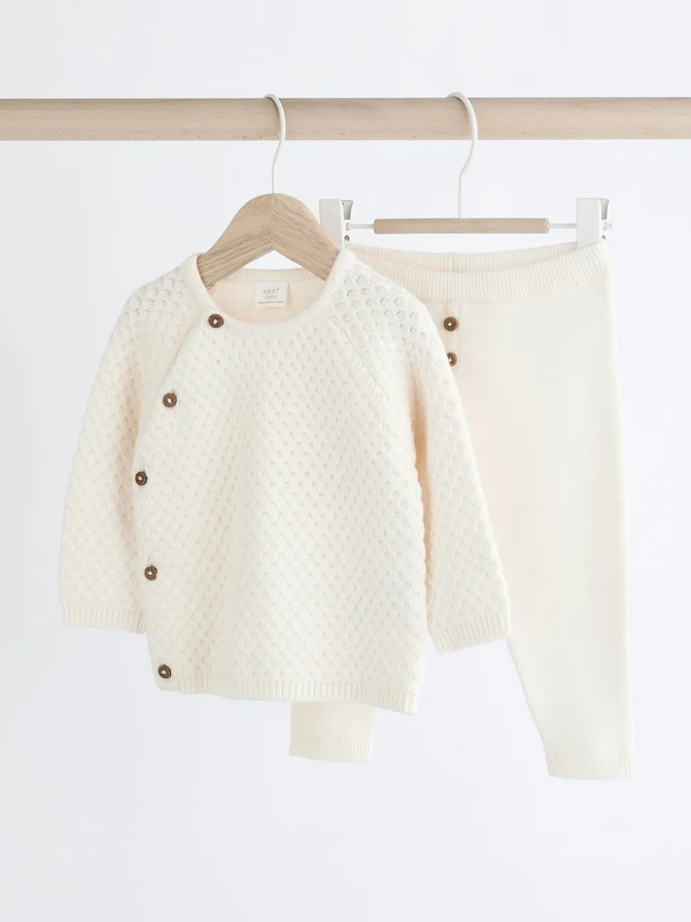 White Knitted Jumper And Trouser Baby Set (0mths-2yrs)