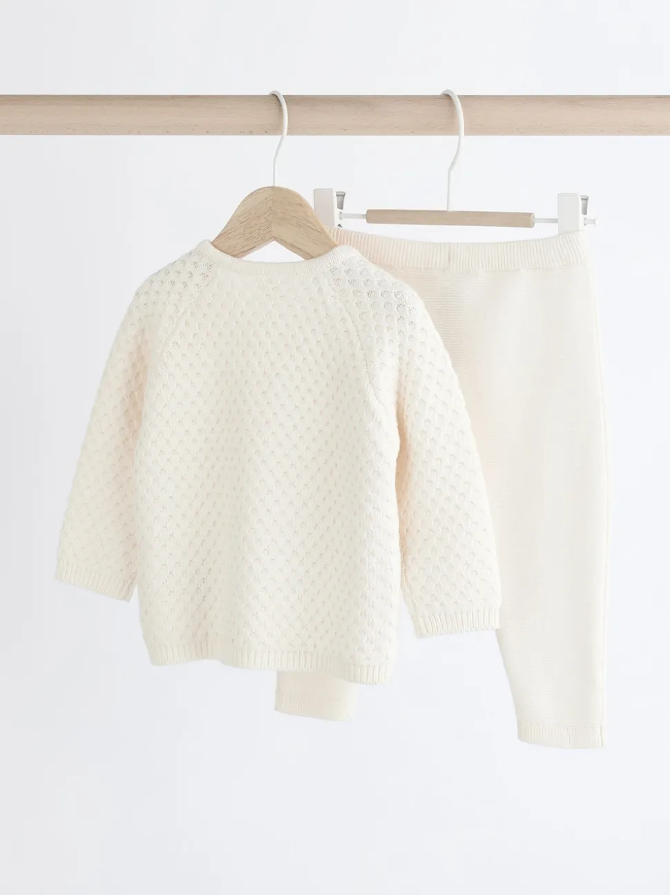 White Knitted Jumper And Trouser Baby Set (0mths-2yrs)