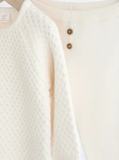 White Knitted Jumper And Trouser Baby Set (0mths-2yrs)