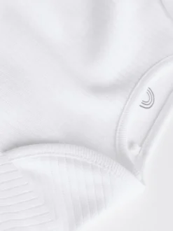 White Long Sleeve Rib Baby Bodysuits 5 Pack