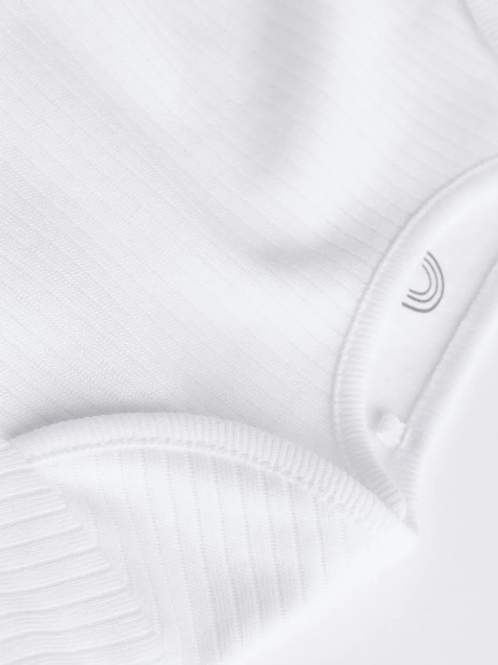 White Long Sleeve Rib Baby Bodysuits 5 Pack