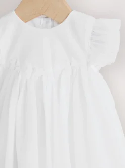 White Mesh Baby Dress (0mths-2yrs)