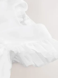 White Mesh Baby Dress (0mths-2yrs)