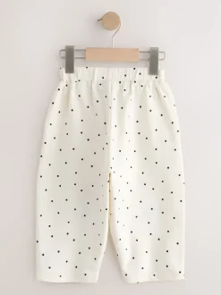 White Mono Spot Bears Embellished Barrel Trousers (3mths-7yrs)