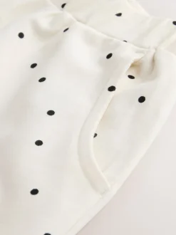 White Mono Spot Bears Embellished Barrel Trousers (3mths-7yrs)