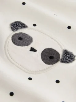 White Mono Spot Bears Embellished Barrel Trousers (3mths-7yrs)