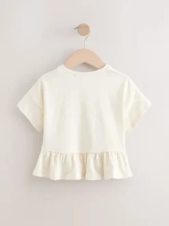 White Short Sleeve Peplum T-Shirt (3mths-7yrs)