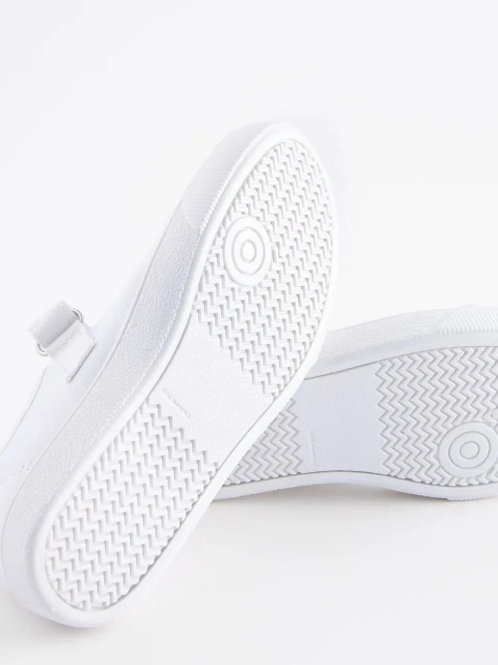 White Standard Fit (F) Butterfly Embroidered School Plimsoll Shoes