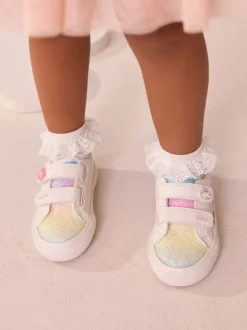 White Standard Fit (F) Peppa Pig Chunky Trainers with Touch Fastening