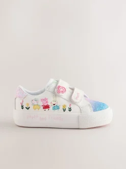White Standard Fit (F) Peppa Pig Chunky Trainers with Touch Fastening