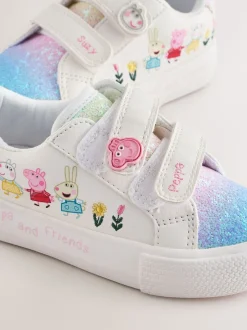 White Standard Fit (F) Peppa Pig Chunky Trainers with Touch Fastening