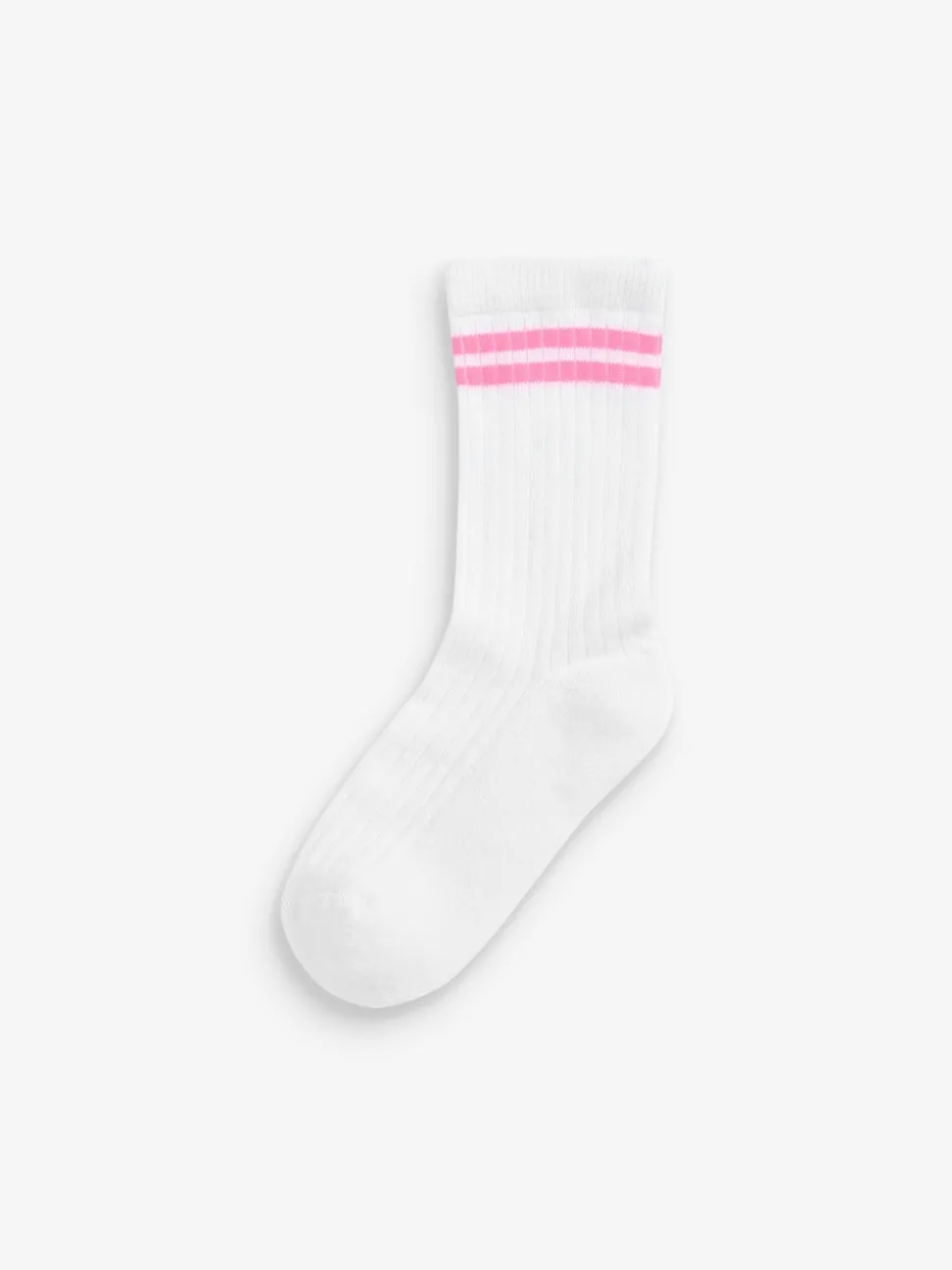 White with fluorescent stripe 3 Pack Cotton Rich Cushioned Sole Ankle Socks