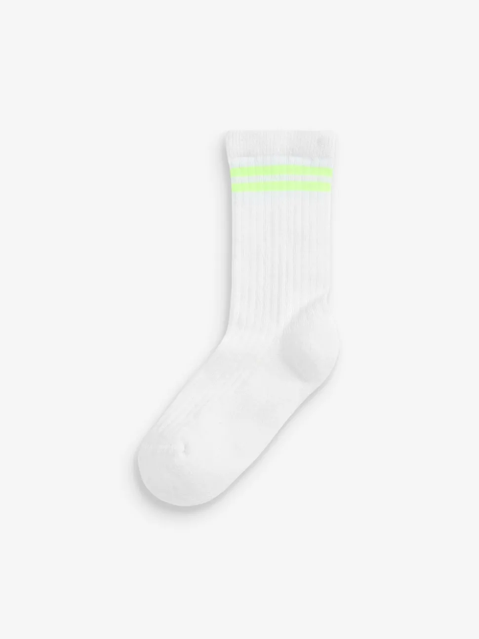 White with fluorescent stripe 3 Pack Cotton Rich Cushioned Sole Ankle Socks
