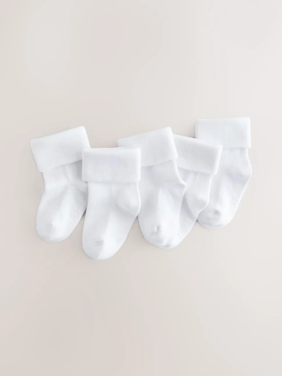 White Baby Roll Top Socks (0mths-2yrs)