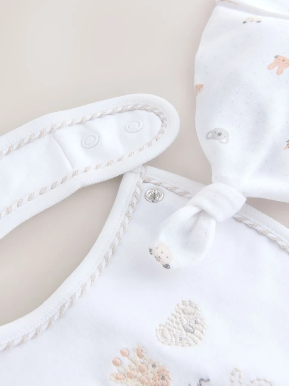 White Baby Sleepsuit and Hat Set (0-12mths)