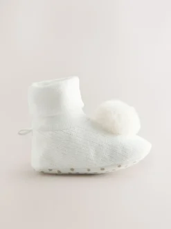 White Baby Sock Top Boots (0-18mths)