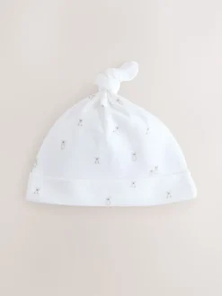 White Baby Tie Top Hats 3 Pack (0-12mths)