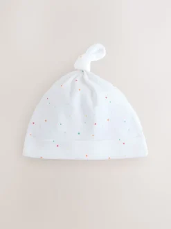 White Baby Tie Top Hats 3 Pack (0-12mths)