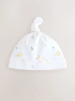 White Baby Tie Top Hats 3 Pack (0-12mths)