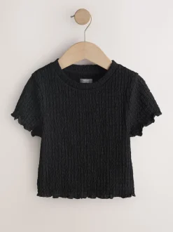 White/Black Textured Tops 2 Pack (3-16yrs)