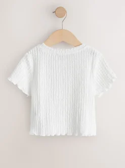 White/Black Textured Tops 2 Pack (3-16yrs)