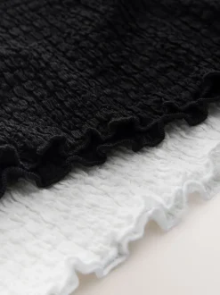 White/Black Textured Tops 2 Pack (3-16yrs)