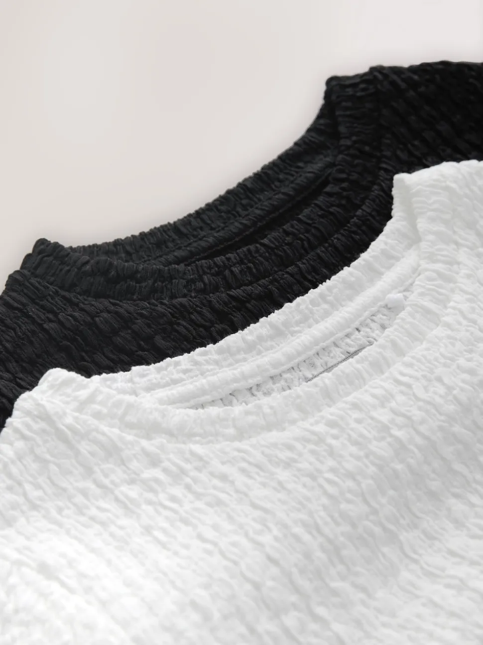 White/Black Textured Tops 2 Pack (3-16yrs)