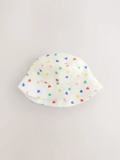 White/Blue Baby Bucket Hats 2 Pack (0mths-2yrs)