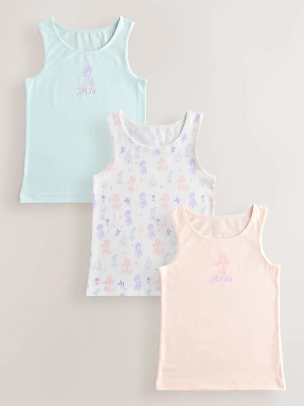 White/Blue Frozen Disney Vests 3 Pack (1.5-10yrs)