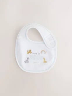 White Born in 2025 Hat and Bib Baby Set 2 Piece (0-12mths)