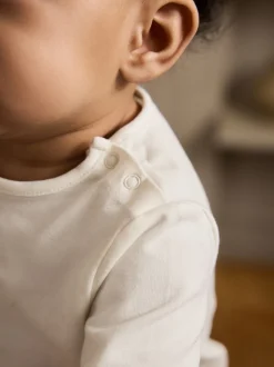 White/Brown Baby Long Sleeve Top and Trousers Set 2 Piece (0mths-2yrs)