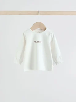 White/Brown Baby Long Sleeve Top and Trousers Set 2 Piece (0mths-2yrs)