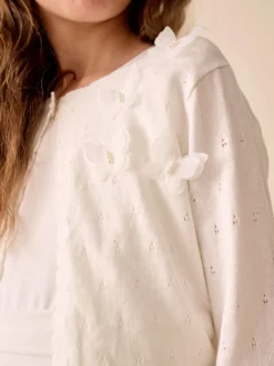 White Butterfly Occasion Shrug (3-16yrs)