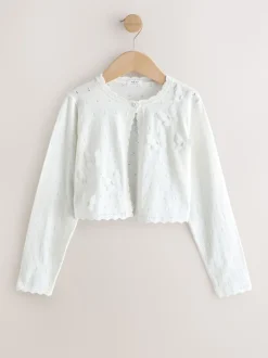 White Butterfly Occasion Shrug (3-16yrs)