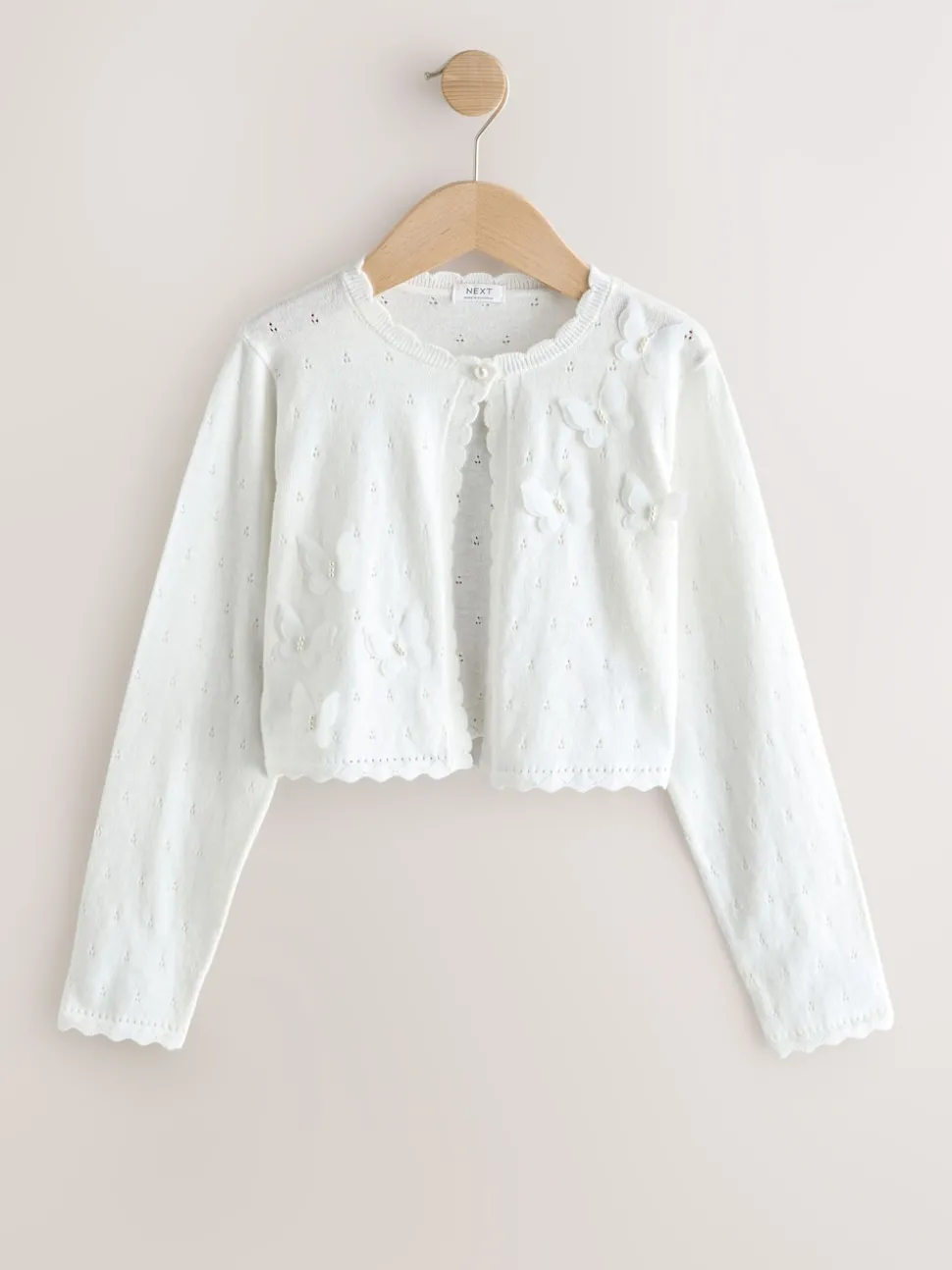 White Butterfly Occasion Shrug (3-16yrs)