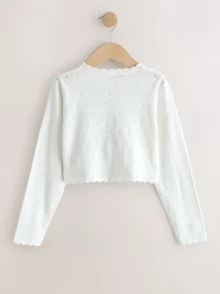 White Butterfly Occasion Shrug (3-16yrs)