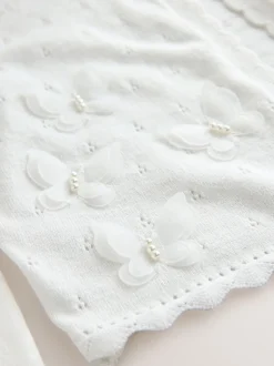 White Butterfly Occasion Shrug (3-16yrs)