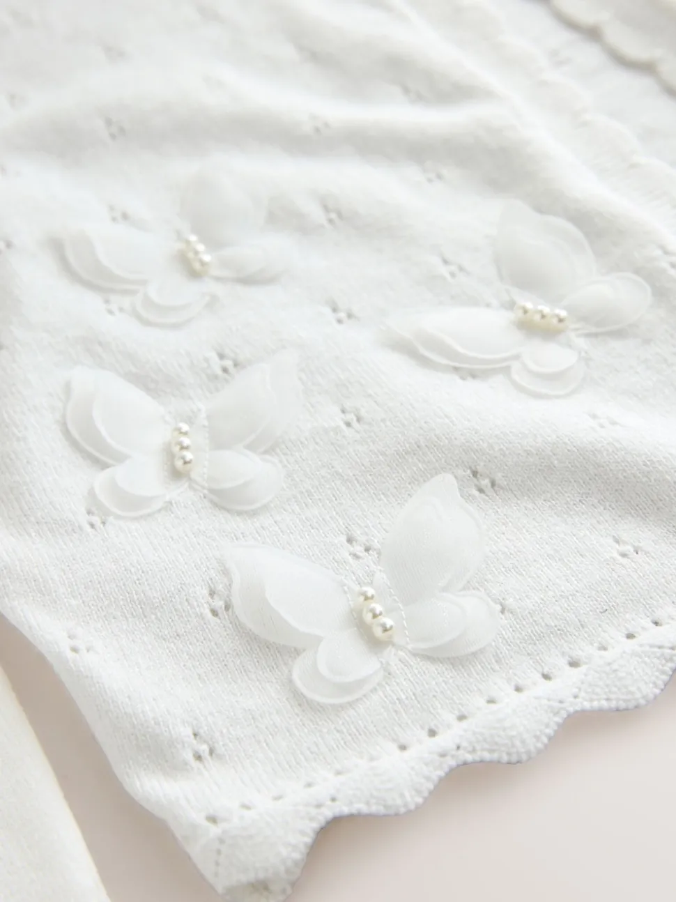 White Butterfly Occasion Shrug (3-16yrs)
