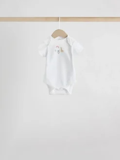 White Character 7 Pack Baby Short Sleeve Bodysuits