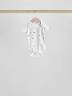 White Character 5 Pack Baby Short Sleeve Bodysuits