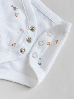 White Character 5 Pack Long Sleeve 100% Cotton Baby Bodysuits