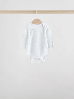 White Character 5 Pack Long Sleeve 100% Cotton Baby Bodysuits
