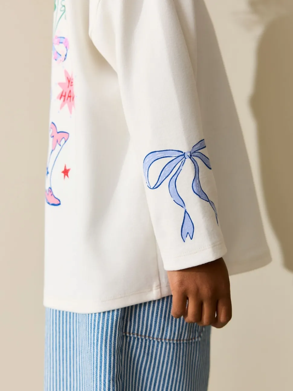 White Charm Long Sleeve Sequin Top (3-16yrs)