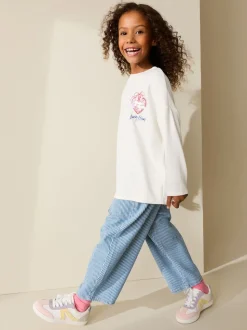 White Charm Long Sleeve Sequin Top (3-16yrs)